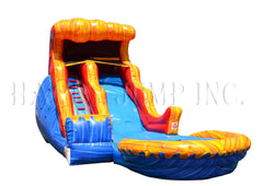 18 Foot Double Drop Marble Fire Water Slide - WS4120-1M