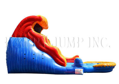 18 Foot Double Drop Marble Fire Water Slide - WS4120-1M