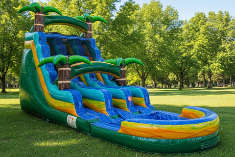 Island Wave 18' Double Lane | Commercial Inflatable Water slide WS4214