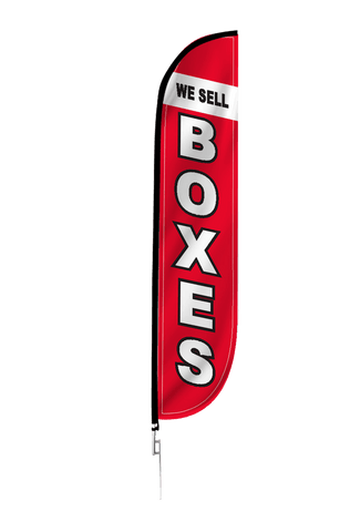 We Sell Boxes Feather Flag