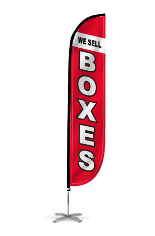 We Sell Boxes Feather Flag