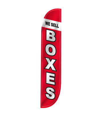 We Sell Boxes Feather Flag