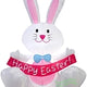 3 1/2' Easter Bunny w/ Bowtie Sitting Holding "Happy Easter" Banner by Gemmy Inflatable