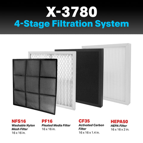 XPOWER X-3780 Professional 4-Stage HEPA Air Scrubber