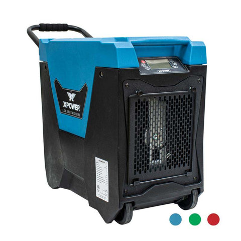 XPOWER XD-85L2 Commercial LGR Dehumidifier with Automatic Purge Pump, Drainage Hose, Handle and Wheels for Water Damage Restoration, Clean-up Flood, Basement, Mold, Mildew