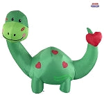 6' Air Blown Inflatable Valentines Day Green Dinosaur w/ Hearts