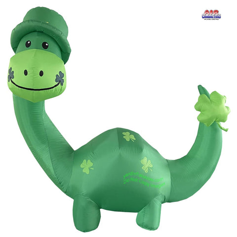 6' St. Patrick's Day Green Dinosaur w/ Leprechaun Hat by Gemmy Inflatables