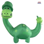6' Air Blown Inflatable St. Patrick's Day Green Dinosaur w/ Leprechaun Hat
