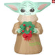 3.5' Gemmy Airblown Inflatable Star Wars The Child Grogu w/ Christmas Wreath