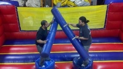 Blue and Red Air Filled Joust Poles - Two Pack