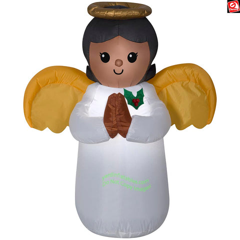 3.5' Gemmy Airblown Inflatable Christmas African America Angel