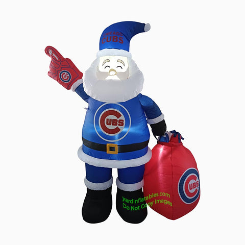 7' Air Blown Inflatable MLB Chicago Cubs Santa Claus