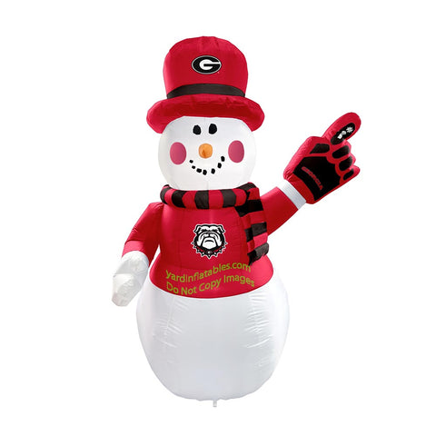 7' Air Blown Inflatable NCAA University of Georgia Bulldogs Snowman