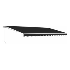 10 x 8 Feet Black Motorized Retractable White Frame Patio Awning by Aleko