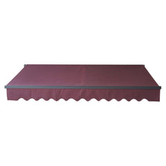 Aleko Awnings 10 x 8 Feet Burgundy Motorized Retractable Black Frame Patio Awning by Aleko 703980254516 ABM10X8BURG37-AP 10 x 8 Feet Burgundy Motorized Retractable Black Frame Patio Awning