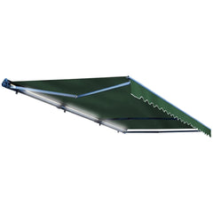 Aleko Awnings 10 x 8 Feet Green Half Cassette Motorized Retractable LED Luxury Patio Awning by Aleko 781880238614 AWCL10X8GR39-AP 10x8 Ft Green Half Cassette Motorized Retractable LED Patio Awning