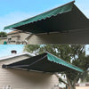 Image of Aleko Awnings 10 x 8 Feet Green Half Cassette Motorized Retractable LED Luxury Patio Awning by Aleko 781880238614 AWCL10X8GR39-AP 10x8 Ft Green Half Cassette Motorized Retractable LED Patio Awning