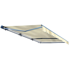 Aleko Awnings 10 x 8 Feet Ivory Half Cassette Motorized Retractable LED Luxury Patio Awning by Aleko 781880238676 AWCL10X8IVOR29-AP 10x8 Ft Ivory Half Cassette Motorized Retractable LED Patio Awning