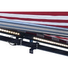 Image of Aleko Awnings 10 x 8 Feet Multi-Striped Red Half Cassette Motorized Retractable LED Luxury Patio Awning by Aleko 781880245940 AWCL10X8MSRD19-AP 10x8 Ft Multi-Striped Red Half Cassette Motorized LED Patio Awning