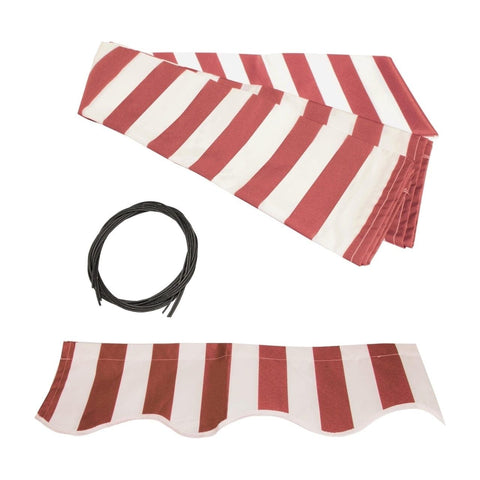 Aleko Awnings 10 x 8 Feet Red and White Stripes Half Cassette Motorized Retractable LED Luxury Patio Awning by Aleko 781880246015 AWCL10X8RDWT05-AP 10x8 Ft Red White Stripes Half Cassette Motorized LED Patio Awning