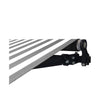 Image of Aleko Awnings 10 x 8 Feet Retractable Black Frame Patio Awning - Gray and White Stripes by Aleko 703980253793 AB10X8GREYWHT-AP 10x8 Ft Retractable Black Frame Patio Awning Gray White Stripes Aleko