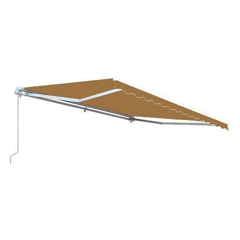 Aleko Awnings 10 x 8 Feet Sand Motorized Retractable White Frame Patio Awning by Aleko 781880237716 AWM10X8SAND31-AP 10 x 8 Feet Sand Motorized Retractable White Frame Patio Awning Aleko