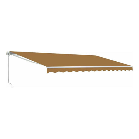 Aleko Awnings 10 x 8 Feet Sand Retractable Retractable White Frame Patio Awning by Aleko 781880246121 AW10X8SAND31-AP 10x8 Ft Sand Retractable Retractable White Frame Patio Awning by Aleko