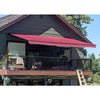 Image of Aleko Awnings 13 x 10 Feet - Burgundy Motorized Retractable Black Frame Patio Awning by Aleko 703980254813 ABM13X10BURG37-AP 13 x 10 Feet - Burgundy Motorized Retractable Black Frame Patio Awning