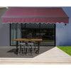 Image of Aleko Awnings 13 x 10 Feet - Burgundy Motorized Retractable Black Frame Patio Awning by Aleko 703980254813 ABM13X10BURG37-AP 13 x 10 Feet - Burgundy Motorized Retractable Black Frame Patio Awning