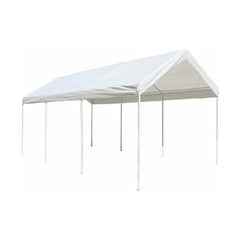 Aleko Canopies & Gazebos 10 x 20 Ft Heavy Duty White Polyethylene Carport with Steel Frame by Aleko 649870029324 CP1020NS-AP 10 x 20 Ft Heavy Duty White Polyethylene Carport w/ Steel Frame Aleko