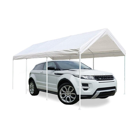 Aleko Canopies & Gazebos 10 x 20 Ft Heavy Duty White Polyethylene Carport with Steel Frame by Aleko 649870029324 CP1020NS-AP 10 x 20 Ft Heavy Duty White Polyethylene Carport w/ Steel Frame Aleko