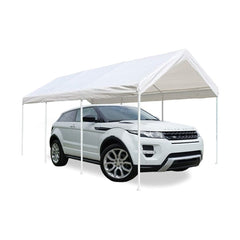 10 x 20 Ft Heavy Duty White Polyethylene Carport with Steel Frame by Aleko