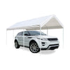 Image of Aleko Canopies & Gazebos 10 x 20 Ft Heavy Duty White Polyethylene Carport with Steel Frame by Aleko 649870029324 CP1020NS-AP 10 x 20 Ft Heavy Duty White Polyethylene Carport w/ Steel Frame Aleko