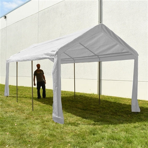 Aleko Canopies & Gazebos 10 X 20 FT White Heavy Duty Outdoor Canopy Carport Tent by Aleko 649870029812 CP1020WH-AP 10X20 F White Heavy Duty Outdoor Canopy Carport Tent Aleko CP1020WH-AP