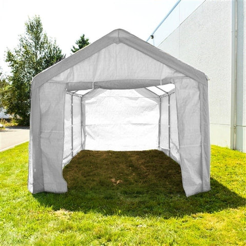 Aleko Canopies & Gazebos 10 X 20 FT White Heavy Duty Outdoor Canopy Carport Tent by Aleko 649870029812 CP1020WH-AP 10X20 F White Heavy Duty Outdoor Canopy Carport Tent Aleko CP1020WH-AP