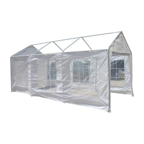 Aleko Canopy Tents & Pergolas 10 x 20 Foot White Canopy Polyethylene Carport Sidewalls with Windows by Aleko CP1020-AP 10 x 20 Foot White Canopy Polyethylene Carport Sidewalls with Windows by Aleko SKU# CP1020-AP