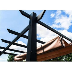 9 x 9 Ft Aluminum Outdoor Sand Color Canopy Grape Trellis Pergola by Aleko