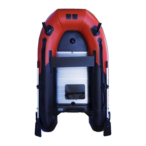 Aleko Fishing 8.4 ft - Red and Black PRO Fishing Inflatable Boat with Aluminum Floor Front Board Holders by Aleko BTF250RBK-AP 8.4 ft - Red and Black PRO Fishing Inflatable Boat with Aluminum Floor