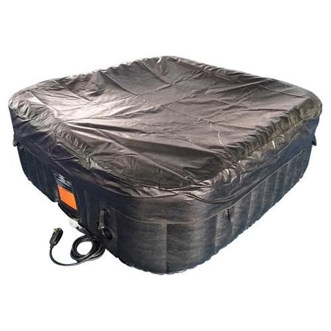 Aleko Hot Tubs 4 Person 160 Gallon Square Inflatable Black and White Hot Tub Spa With Cover by Aleko 821808541317 HTISQ4BKWH-AP 4 Person 160 Gallon Square Inflatable Black and White Hot Tub Spa With Cover by Aleko SKU# HTISQ4BKWH-AP