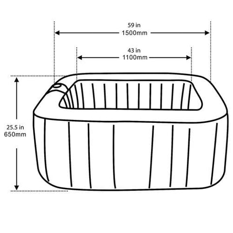 Aleko Hot Tubs 4 Person 160 Gallon Square Inflatable Brown Hot Tub Spa With Cover by Aleko 655222803962 HTISQ4BR-AP 4 Person 160 Gallon Square Inflatable Brown Hot Tub Spa With Cover by Aleko SKU# HTISQ4BR-AP