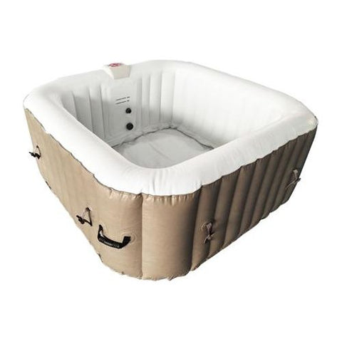 Aleko Hot Tubs 4 Person 160 Gallon Square Inflatable Brown Hot Tub Spa With Cover by Aleko 655222803962 HTISQ4BR-AP 4 Person 160 Gallon Square Inflatable Brown Hot Tub Spa With Cover by Aleko SKU# HTISQ4BR-AP