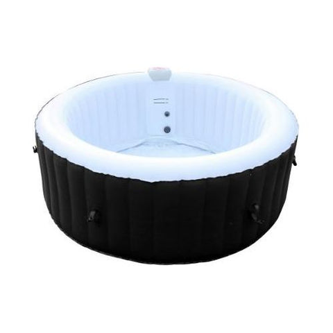 Aleko Hot Tubs 4 Person 210 Gallon Black Round Inflatable Jetted Hot Tub Spa With Cover by Aleko HTIR4WHBK-AP 4 Person 210 Gallon Black Round Jetted Hot Tub w/ Cover HTIR4WHBK-AP