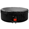 Image of Aleko Hot Tubs 4 Person 210 Gallon Black Round Inflatable Jetted Hot Tub Spa With Cover by Aleko HTIR4WHBK-AP 4 Person 210 Gallon Black Round Jetted Hot Tub w/ Cover HTIR4WHBK-AP