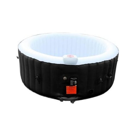 Aleko Hot Tubs 4 Person 210 Gallon Black Round Inflatable Jetted Hot Tub Spa With Cover by Aleko HTIR4WHBK-AP 4 Person 210 Gallon Black Round Jetted Hot Tub w/ Cover HTIR4WHBK-AP