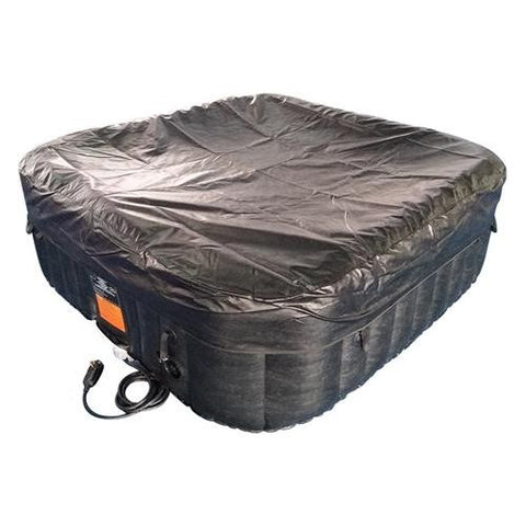 Aleko Hot Tubs 6 Person 250 Gallon Square Inflatable Black and White Hot Tub Spa With Cover by Aleko 655222807137 HTISQ6BKWH-AP 6 Person 250 Gallon Square Inflatable Black and White Hot Tub Spa With Cover by Aleko SKU# HTISQ6BKWH-AP