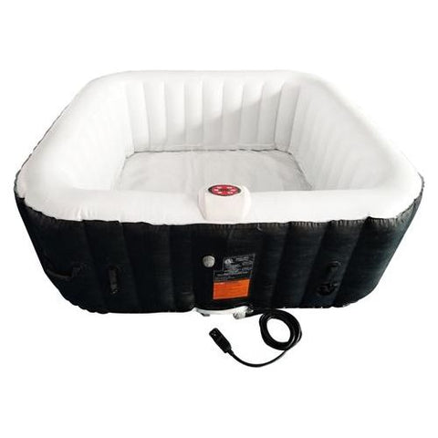 Aleko Hot Tubs 6 Person 250 Gallon Square Inflatable Black and White Hot Tub Spa With Cover by Aleko 655222807137 HTISQ6BKWH-AP 6 Person 250 Gallon Square Inflatable Black and White Hot Tub Spa With Cover by Aleko SKU# HTISQ6BKWH-AP