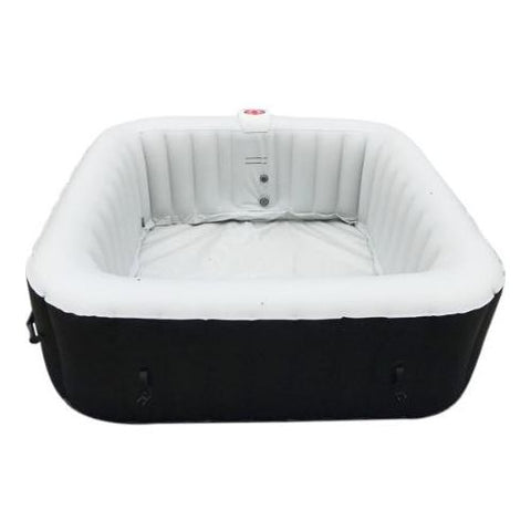 Aleko Hot Tubs 6 Person 265 Gallon Black Square Inflatable Jetted Hot Tub with Cover by Aleko 0655222807120 HTISQ6GYBK-AP