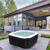 Image of Aleko Hot Tubs 6 Person 265 Gallon Black Square Inflatable Jetted Hot Tub with Cover by Aleko 0655222807120 HTISQ6GYBK-AP
