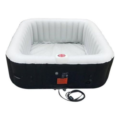 Aleko Hot Tubs 6 Person 265 Gallon Black Square Inflatable Jetted Hot Tub with Cover by Aleko 0655222807120 HTISQ6GYBK-AP