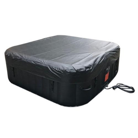 Aleko Hot Tubs 6 Person 265 Gallon Black Square Inflatable Jetted Hot Tub with Cover by Aleko 0655222807120 HTISQ6GYBK-AP